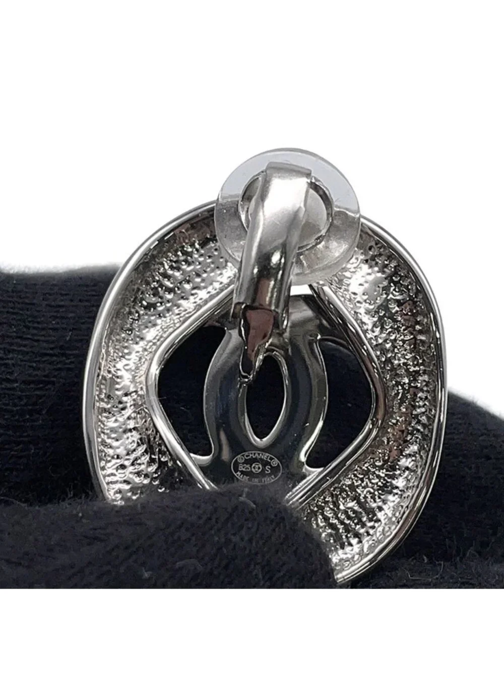 Chanel Earrings Rhinestone CC Logo